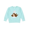 thumbnail image 1 of Inktastic Cute Mermaid, Little Mermaid, Brown Hair, Pink Flowers Toddler Sweatshirt, 1 of 4