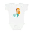 thumbnail image 1 of Inktastic Cute Mermaid, Little Mermaid, Orange Hair, Star Girls Baby Bodysuit, 1 of 5