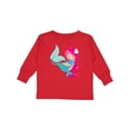 thumbnail image 1 of Inktastic Cute Mermaid, Little Mermaid, Pink Hair, Dolphin Girls Long Sleeve Toddler T-Shirt, 1 of 5