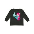 thumbnail image 1 of Inktastic Cute Mermaid, Little Mermaid, Pink Hair, Dolphin Girls Long Sleeve Toddler T-Shirt, 1 of 5