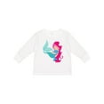 thumbnail image 1 of Inktastic Cute Mermaid, Little Mermaid, Pink Hair, Dolphin Girls Long Sleeve Toddler T-Shirt, 1 of 5