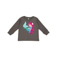 thumbnail image 1 of Inktastic Cute Mermaid, Little Mermaid, Pink Hair, Dolphin Girls Long Sleeve Toddler T-Shirt, 1 of 5