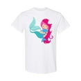 thumbnail image 1 of Inktastic Cute Mermaid, Little Mermaid, Pink Hair, Dolphin T-Shirt, 1 of 5