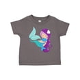 thumbnail image 1 of Inktastic Cute Mermaid, Little Mermaid, Purple Hair, Dolphin Girls Toddler T-Shirt, 1 of 5