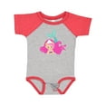 thumbnail image 1 of Inktastic Cute Mermaid, Pink Hair, Green Tail Girls Baby Bodysuit, 1 of 5