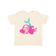 thumbnail image 1 of Inktastic Cute Mermaid, Pink Hair, Green Tail Girls Toddler T-Shirt, 1 of 5