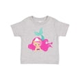 thumbnail image 1 of Inktastic Cute Mermaid, Pink Hair, Green Tail Girls Toddler T-Shirt, 1 of 5