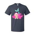 thumbnail image 1 of Inktastic Cute Mermaid, Pink Hair, Green Tail T-Shirt, 1 of 5