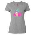 thumbnail image 1 of Inktastic Cute Mermaid, Pink Hair, Green Tail Women's T-Shirt, 1 of 5