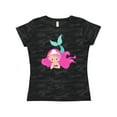 thumbnail image 1 of Inktastic Cute Mermaid, Pink Hair, Green Tail Women's T-Shirt, 1 of 5