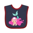 thumbnail image 1 of Inktastic Cute Mermaid, Pink Hair, Little Mermaid, Starfish Girls Baby Bib, 1 of 4