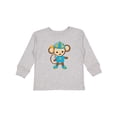 thumbnail image 1 of Inktastic Cute Monkey, Brown Monkey, Jungle Animals, Safari Boys Long Sleeve Toddler T-Shirt, 1 of 5