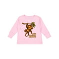 thumbnail image 1 of Inktastic Cute Monkey Just Hangin' Around Illustration Boys or Girls Long Sleeve Toddler T-Shirt, 1 of 5
