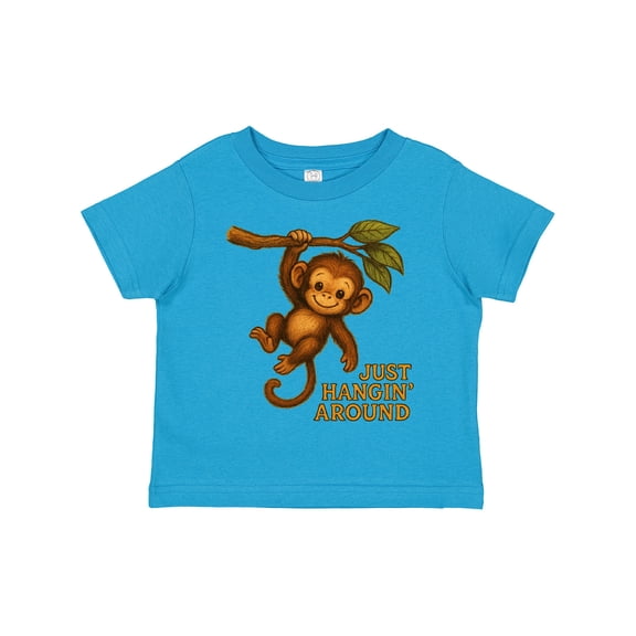 Inktastic Cute Monkey Just Hangin' Around Illustration Boys or Girls Toddler T-Shirt