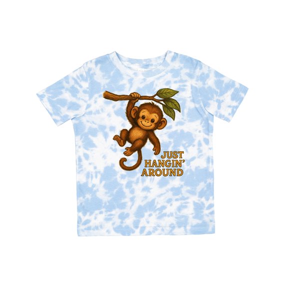 Inktastic Cute Monkey Just Hangin' Around Illustration Boys or Girls Toddler T-Shirt