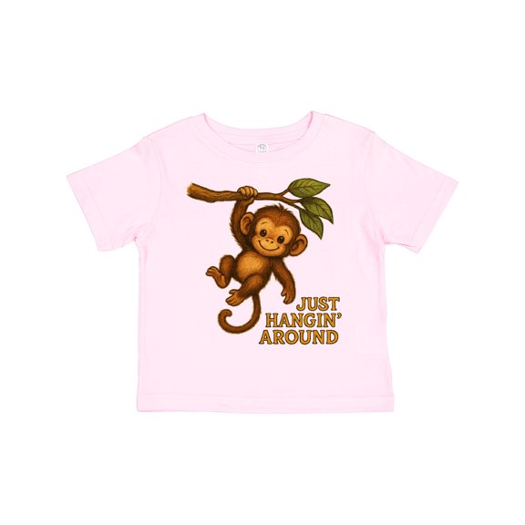 Inktastic Cute Monkey Just Hangin' Around Illustration Boys or Girls Toddler T-Shirt
