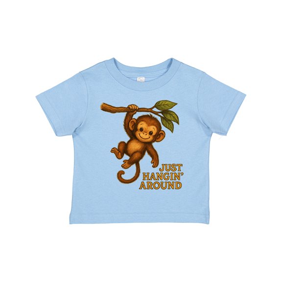 Inktastic Cute Monkey Just Hangin' Around Illustration Boys or Girls Toddler T-Shirt