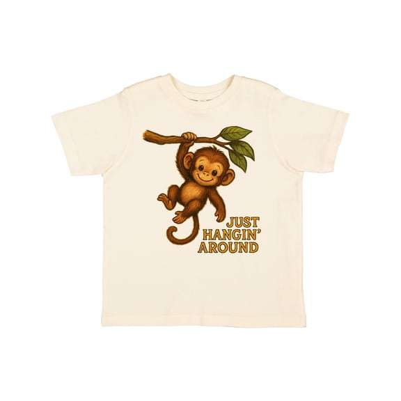 Inktastic Cute Monkey Just Hangin' Around Illustration Boys or Girls Toddler T-Shirt
