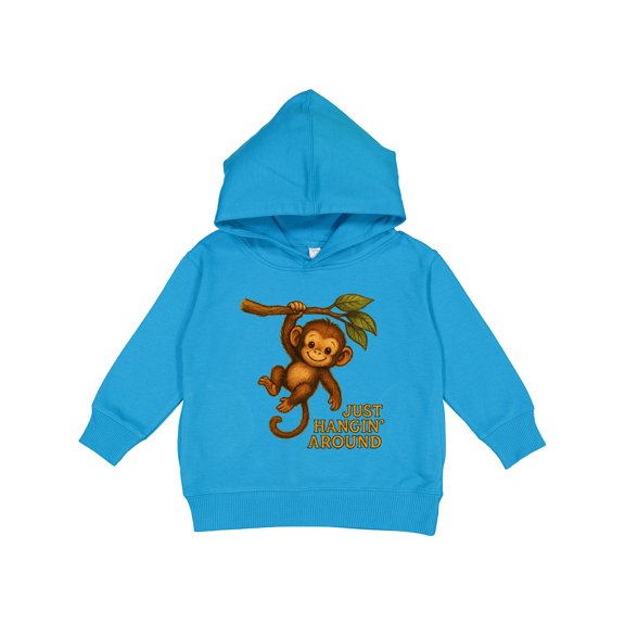 Inktastic Cute Monkey Just Hangin' Around Illustration Toddler Hoodie