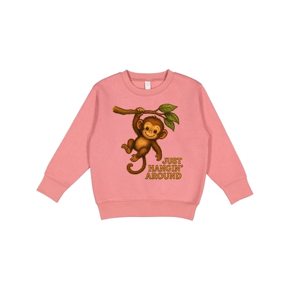Inktastic Cute Monkey Just Hangin' Around Illustration Toddler Sweatshirt