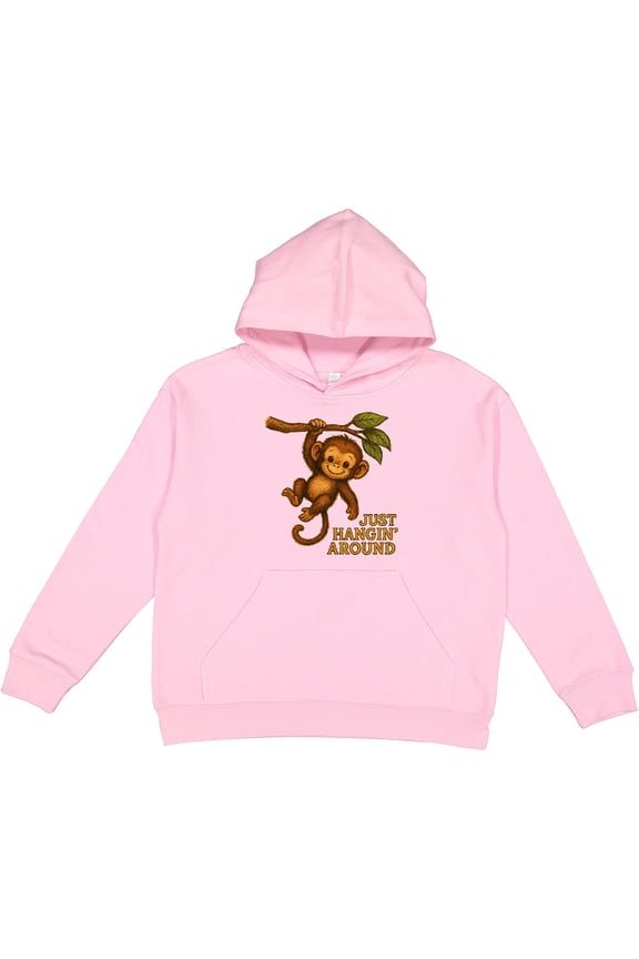 Cute Monkey Just Hangin' Around Illustration Youth Hoodie Sweatshirt