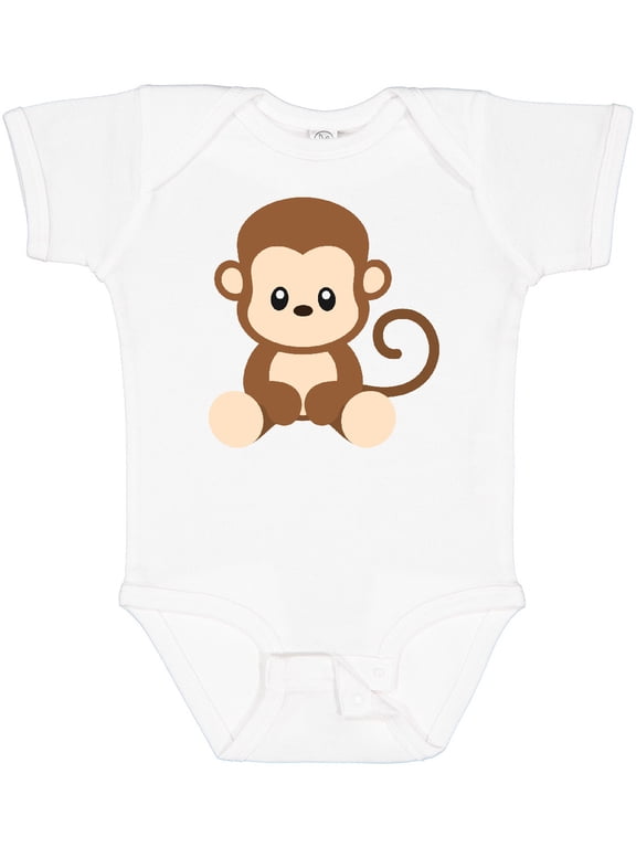 Cute Monkey, Little Monkey, Jungle Animals, Safari Animals Boys or Girls Baby Bodysuit