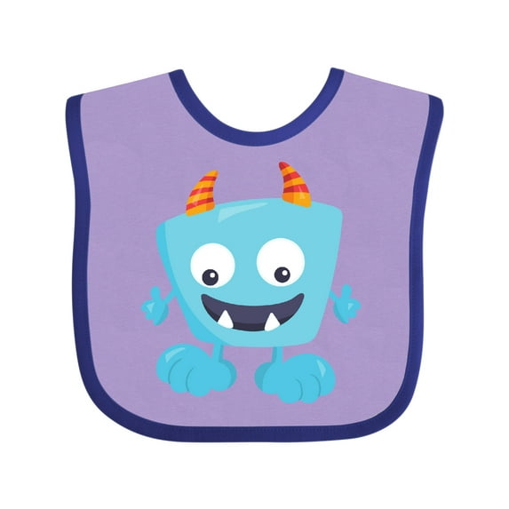 Inktastic Cute Monster, Blue Monster, Funny Monster, Horns Boys or Girls Baby Bib