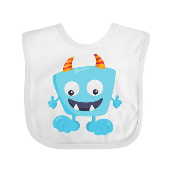 Inktastic Cute Monster, Blue Monster, Funny Monster, Horns Boys or Girls Baby Bib