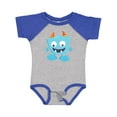 thumbnail image 1 of Inktastic Cute Monster, Blue Monster, Funny Monster, Horns Boys or Girls Baby Bodysuit, 1 of 5