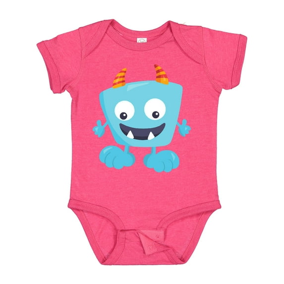 Inktastic Cute Monster, Blue Monster, Funny Monster, Horns Boys or Girls Baby Bodysuit