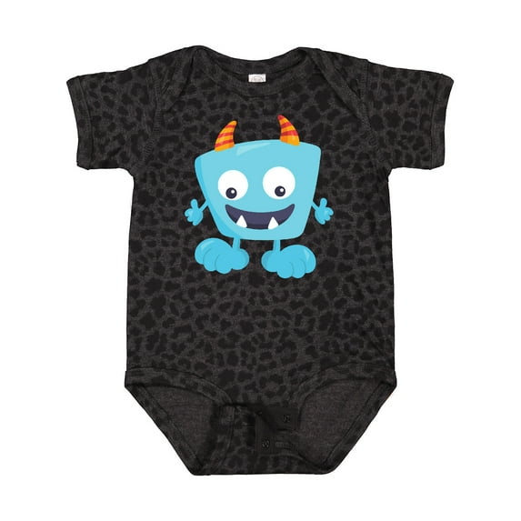 Inktastic Cute Monster, Blue Monster, Funny Monster, Horns Boys or Girls Baby Bodysuit