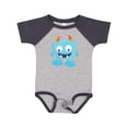 thumbnail image 1 of Inktastic Cute Monster, Blue Monster, Funny Monster, Horns Boys or Girls Baby Bodysuit, 1 of 5