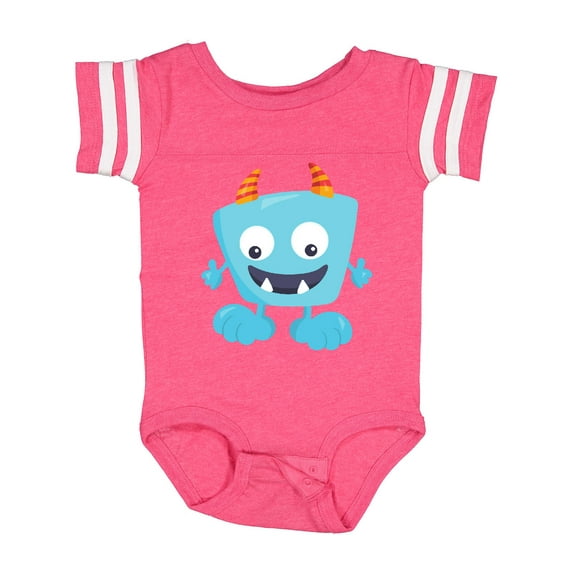 Inktastic Cute Monster, Blue Monster, Funny Monster, Horns Boys or Girls Baby Bodysuit