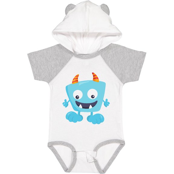 Inktastic Cute Monster, Blue Monster, Funny Monster, Horns Boys or Girls Baby Bodysuit