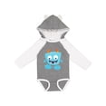 thumbnail image 1 of Inktastic Cute Monster, Little Monster, Blue Monster, Horns Boys or Girls Long Sleeve Baby Bodysuit, 1 of 5