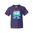 thumbnail image 1 of Inktastic Cute Monster, Little Monster, Blue Monster, Horns Youth T-Shirt, 1 of 5