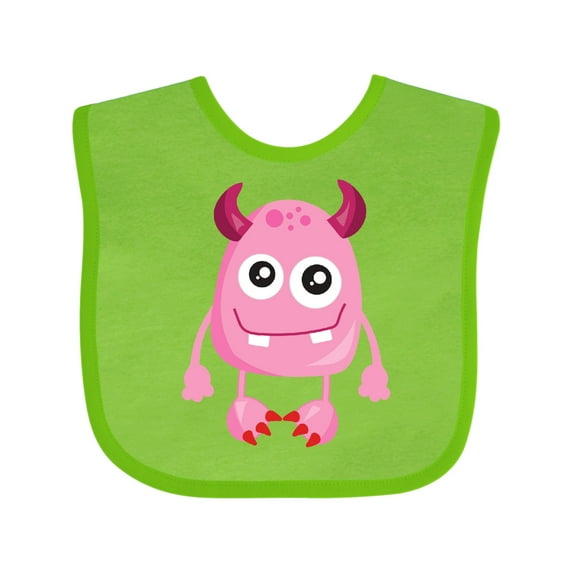 Inktastic Cute Monster, Pink Monster, Funny Monster, Horns Boys or Girls Baby Bib