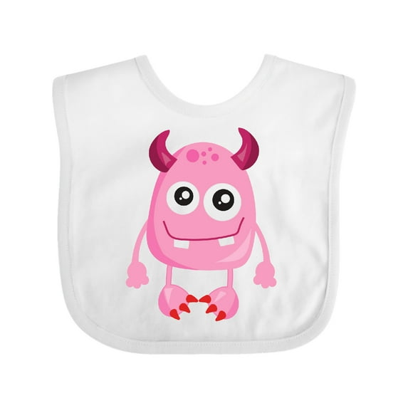 Inktastic Cute Monster, Pink Monster, Funny Monster, Horns Boys or Girls Baby Bib