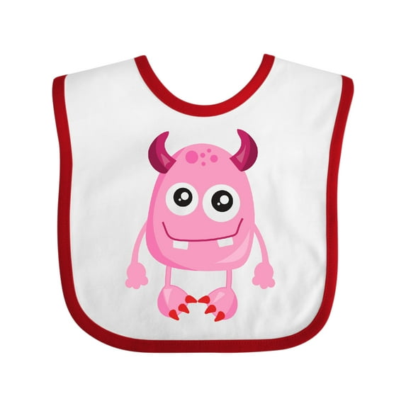Inktastic Cute Monster, Pink Monster, Funny Monster, Horns Boys or Girls Baby Bib