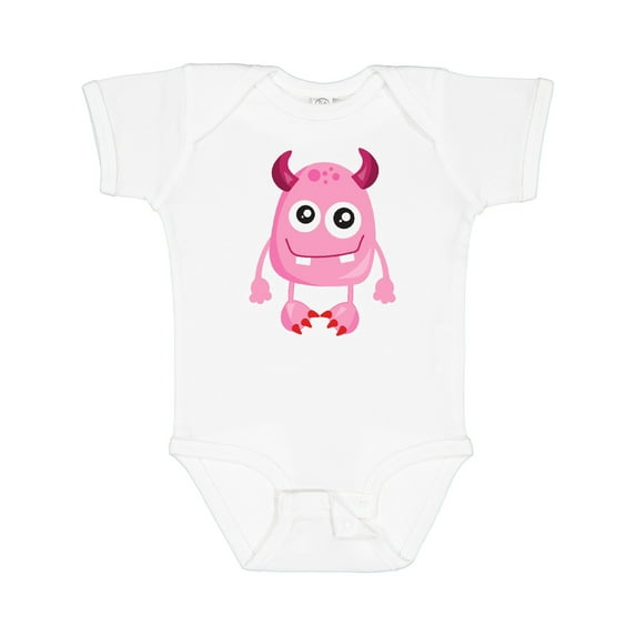 Inktastic Cute Monster, Pink Monster, Funny Monster, Horns Boys or Girls Baby Bodysuit
