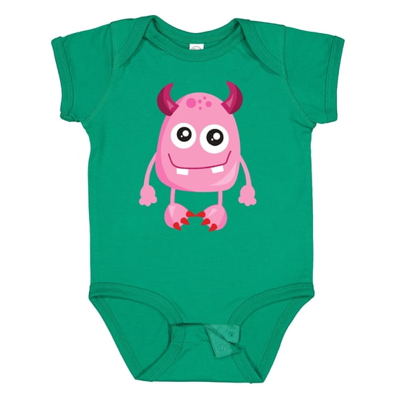 Inktastic Cute Monster, Pink Monster, Funny Monster, Horns Boys or Girls Baby Bodysuit