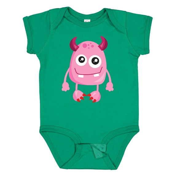 Inktastic Cute Monster, Pink Monster, Funny Monster, Horns Boys or Girls Baby Bodysuit