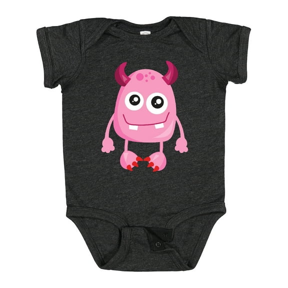 Inktastic Cute Monster, Pink Monster, Funny Monster, Horns Boys or Girls Baby Bodysuit