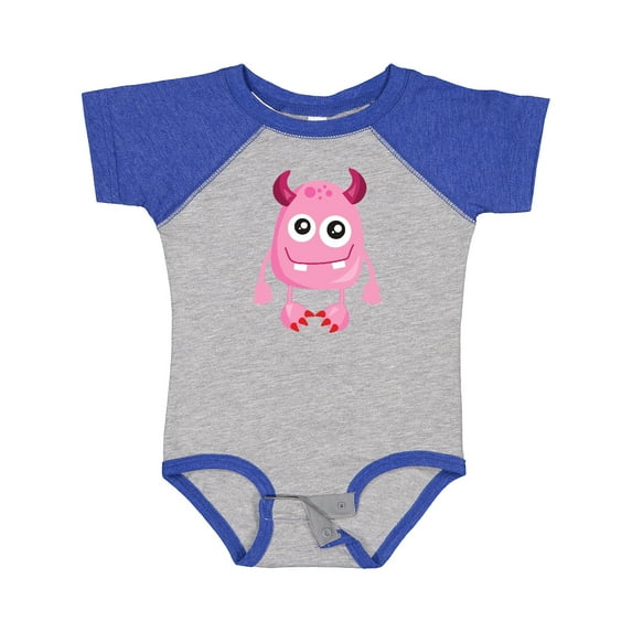 Inktastic Cute Monster, Pink Monster, Funny Monster, Horns Boys or Girls Baby Bodysuit