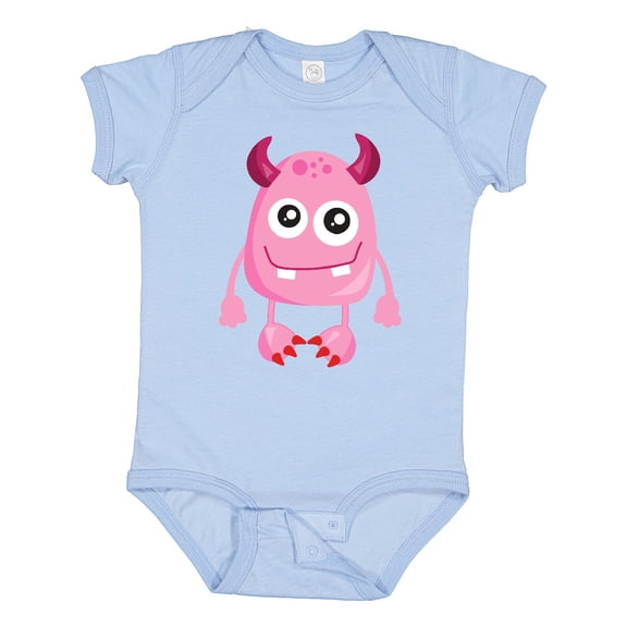 Inktastic Cute Monster, Pink Monster, Funny Monster, Horns Boys or Girls Baby Bodysuit