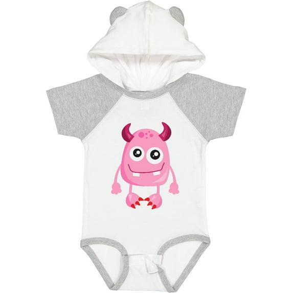 Inktastic Cute Monster, Pink Monster, Funny Monster, Horns Boys or Girls Baby Bodysuit
