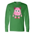 thumbnail image 1 of Inktastic Cute Monster, Pink Monster, Funny Monster, Horns Long Sleeve T-Shirt, 1 of 5