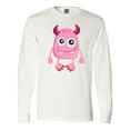 thumbnail image 1 of Inktastic Cute Monster, Pink Monster, Funny Monster, Horns Long Sleeve T-Shirt, 1 of 5