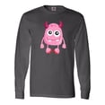 thumbnail image 1 of Inktastic Cute Monster, Pink Monster, Funny Monster, Horns Long Sleeve T-Shirt, 1 of 5