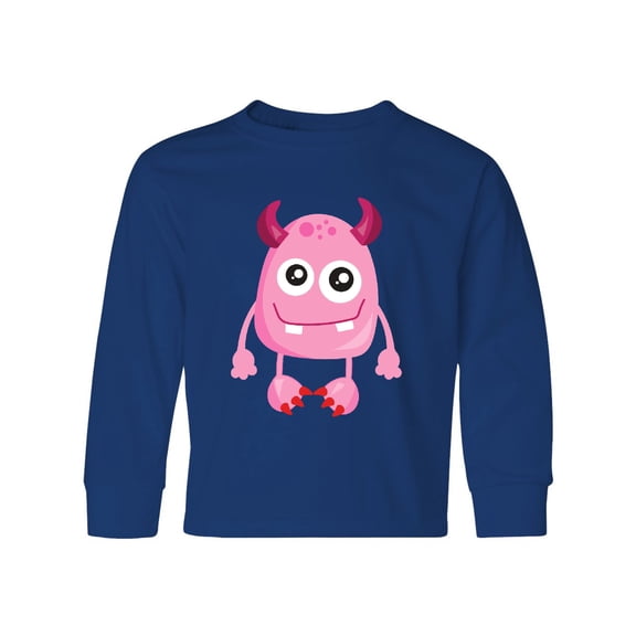 Inktastic Cute Monster, Pink Monster, Funny Monster, Horns Long Sleeve Youth T-Shirt